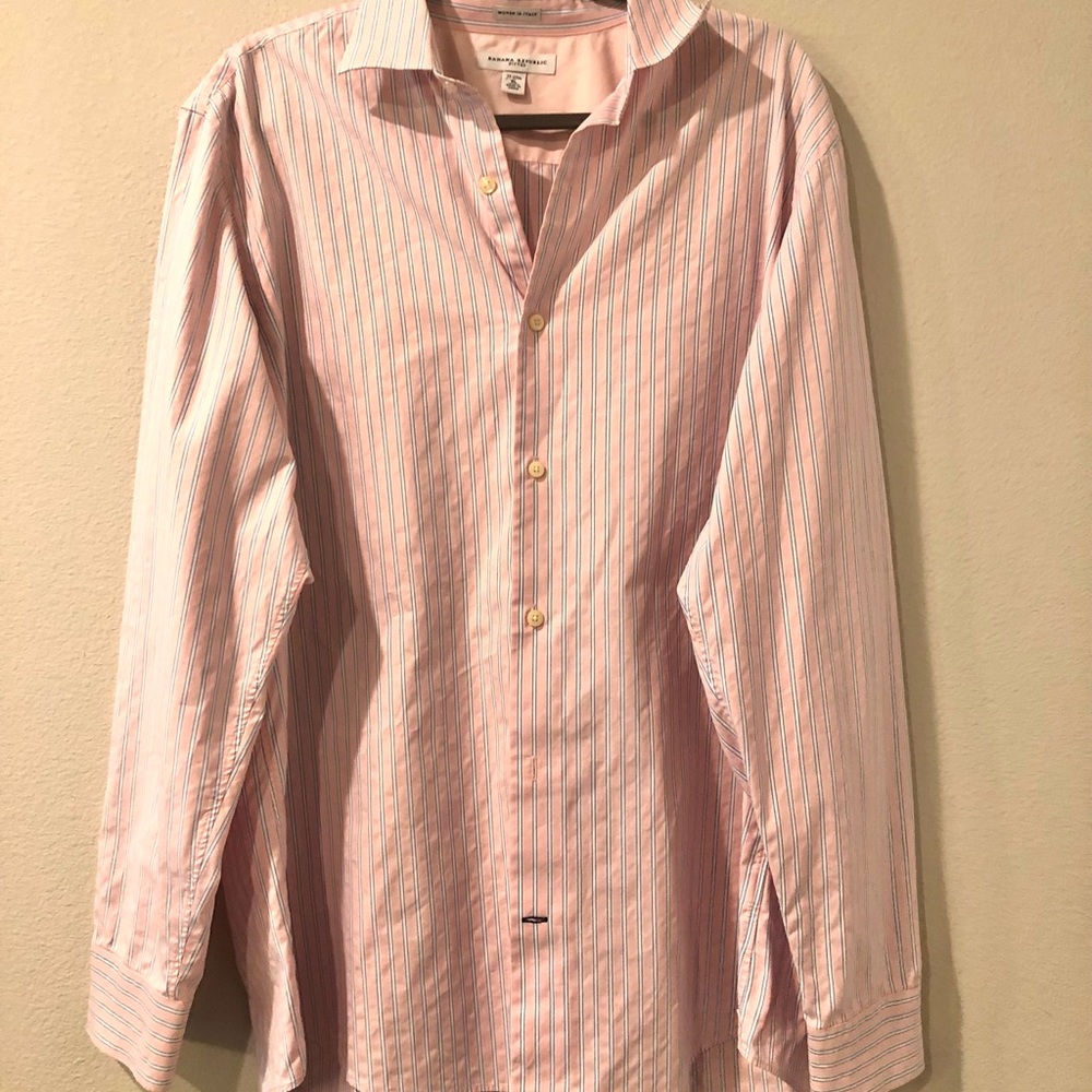 Banana Republic Pink and Blue Strip Dress Shirt